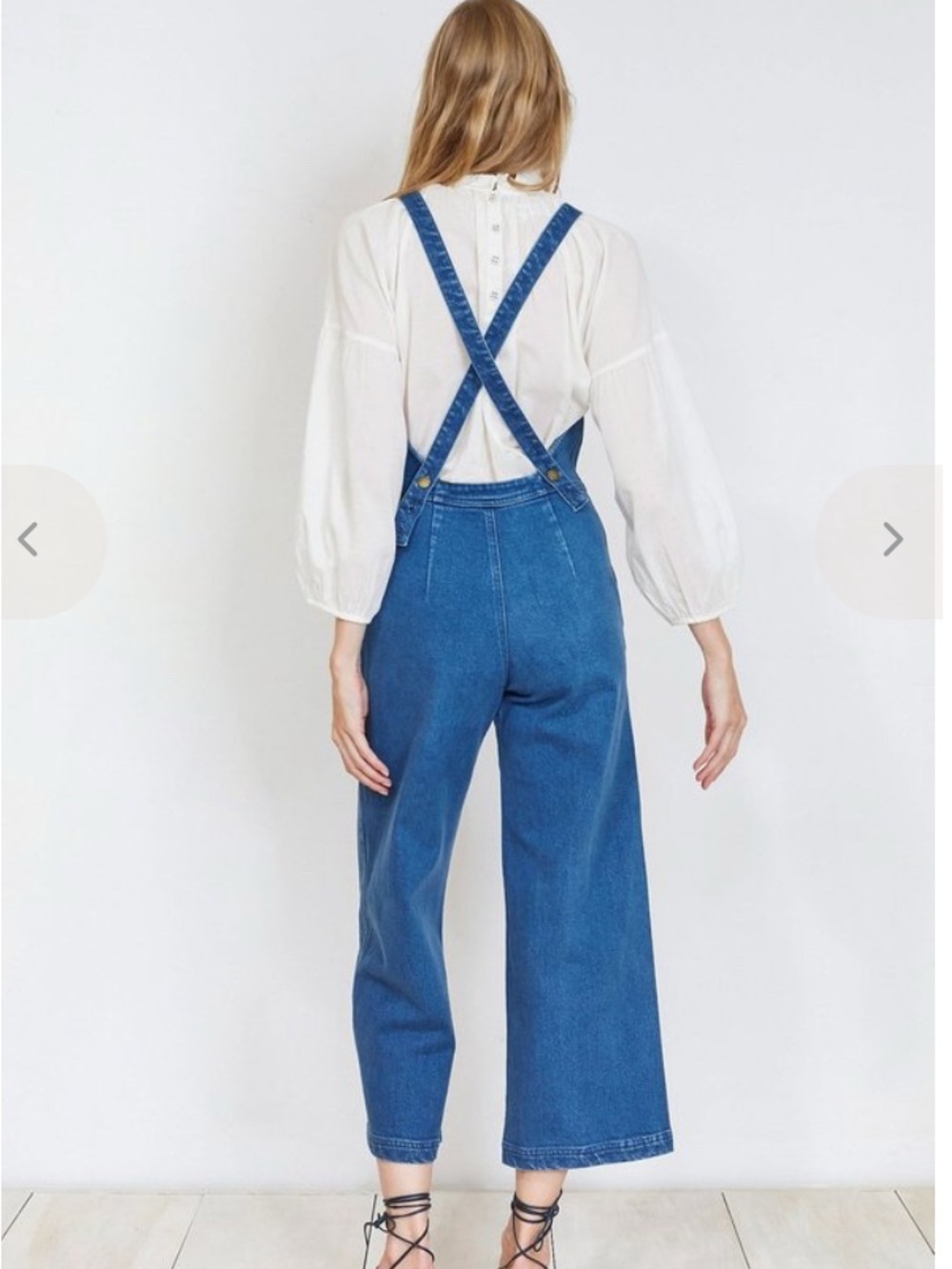 Apiece Apart NYC Carmen Blue Denim Wide-Leg Overalls 6 - Picture 3 of 10